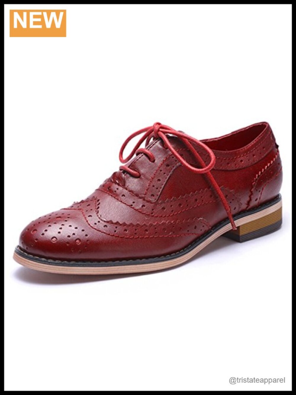 Womens Comfy Wingtip Oxfords Brogue Lace Up Leather Shoe